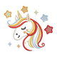 Sleeping Rainbow Unicorn Embroidery Design, Instant Download