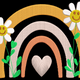 Smiley Daisy Rainbow Embroidery Design, Instant Download