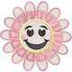 Smiley Flower Face Embroidery Design, Instant Download