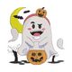 Smiling Ghost & Jack O Lantern Embroidery Design, Instant Download