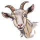 Smiling Goat Embroidery Design, Instant Download
