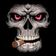 Smoking Skull Embroidery Design, Gothic Machine Embroidery Pattern, Instant Download