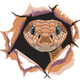 Snake Peeking Through Wall Embroidery Design, Instant Download