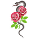 Snake and Rose Embroidery Design, Instant Download