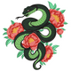 Snake with Flowers Embroidery Design V2, Instant Download