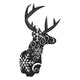 Snowflake Stag Head Embroidery Design, Instant Download