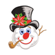 Snowman Face with Top Hat Embroidery Design, Instant Download