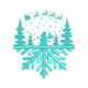 Snowman Forest Snowflake Embroidery Design, Instant Download