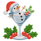 Snowman Martini Glass Embroidery Design, Funny Holiday Cocktail Pattern, Instant Download