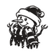 Snowman Silhouette Winter Embroidery Design, Instant Download