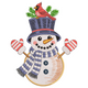 Snowman with Cardinal Embroidery Design, Instant Download