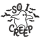 So I Creep Ghost Embroidery Design, Instant Download