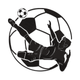 Soccer Bicycle Kick Embroidery Design, Silhouette, Instant Download