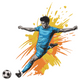 Soccer Player Kick Embroidery Design, Instant Download