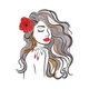Sophisticated Woman Face Embroidery Design, Instant Download