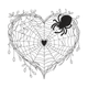 Spider Heart Web Embroidery Design, Instant Download
