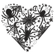 Spider Web Heart Halloween Embroidery Design, Instant Download