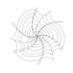 Spiral Spider Web Line Art Embroidery Design, Instant Download
