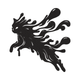 Splash Cat Silhouette Embroidery Design, Instant Download