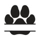Split Paw Print Embroidery Design, Pet Name Monogram Machine Embroidery Pattern, Instant Download