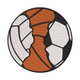 Split Soccer Baseball Embroidery Design, Instant Download
