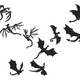 Spooky Flying Bats Embroidery Design, Instant Download