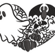 Spooky Ghost and Bat Heart Embroidery Design, Instant Download