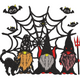 Spooky Halloween Gnome Trio with Spider Web Embroidery Design, Instant Download