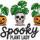 Spooky Plant Lady Embroidery Design, Halloween Plant Machine Embroidery Pattern, Instant Download