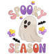 Spooky Season Ghost Embroidery Design, Halloween Ghost Machine Embroidery Pattern, Instant Download