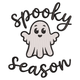 Spooky Season Ghost Embroidery Design, Halloween Machine Embroidery Pattern, Instant Download