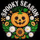 Spooky Season Pumpkin Embroidery Design, Halloween Machine Embroidery Pattern, Instant Download
