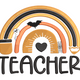 Spooky Teacher Rainbow Halloween Embroidery Design, Machine Embroidery Pattern, Instant Download