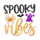 Spooky Vibes Halloween Embroidery Design, Instant Download