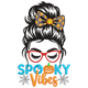 Spooky Vibes Halloween Mom Embroidery Design, Instant Download