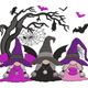 Spooky Witch Gnomes Halloween Embroidery Design, Instant Download