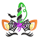 Spooky Witch Hat Cat Face Halloween Embroidery Design, Machine Embroidery Pattern, Instant Download