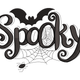 Spooky Word Art Embroidery Design, Halloween Pattern, Instant Download