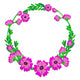 Spring Flower Circle Frame Embroidery Design, Instant Download