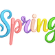 Spring Rainbow Script Embroidery Design, Machine Embroidery Pattern, Instant Download