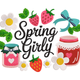 Spring Girly Strawberry Jam Embroidery Design, Machine Embroidery Pattern, Instant Download
