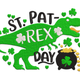 St Pat Rex Day Dinosaur Embroidery Design, St Patricks Day Machine Embroidery, Instant Download