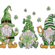 St. Patrick's Day Gnome Trio Embroidery Design, Instant Download