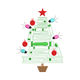 Stacked Book Christmas Tree Embroidery Design, Instant Download