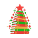 Stacked Books Christmas Tree Embroidery Design, Instant Download