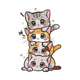Stacked Cute Cats Embroidery Design, Cat Lover Machine Embroidery, Instant Download