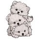 Stacked Fluffy Puppies Embroidery Design, Instant Download