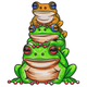 Stacked Frog Embroidery Design, Instant Download