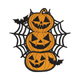 Stacked Jack-O'-Lanterns with Spider Web Embroidery Design, Instant Download