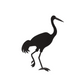 Standing Crane Silhouette Embroidery Design, Instant Download